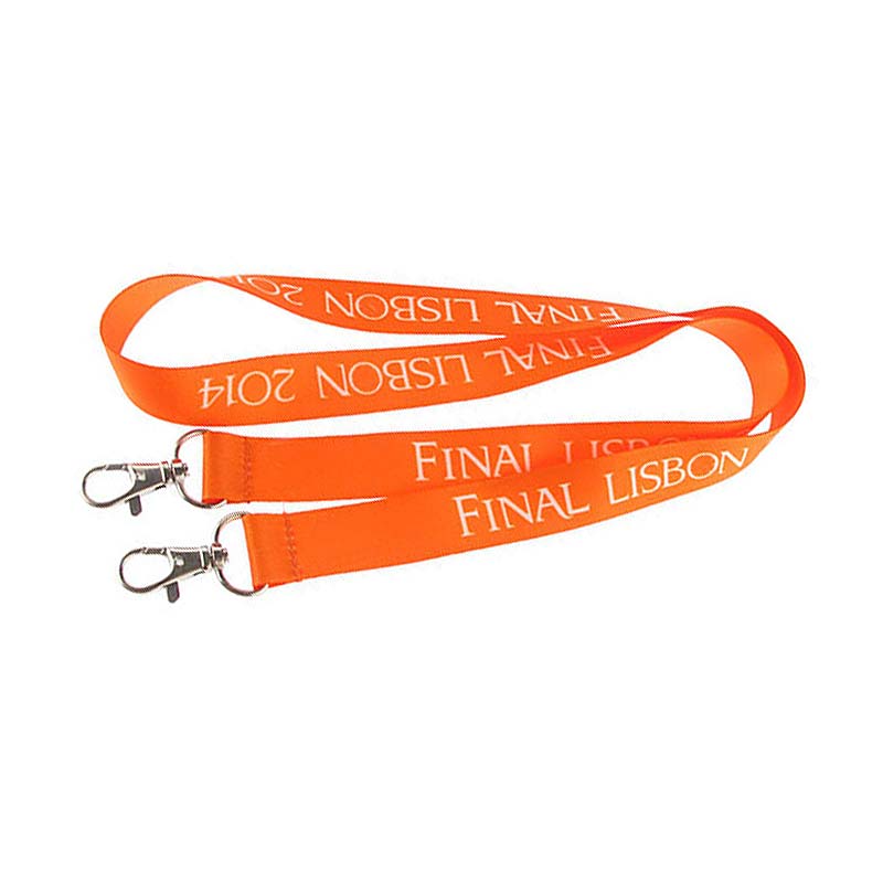 Full colour custom printed double clip lanyards