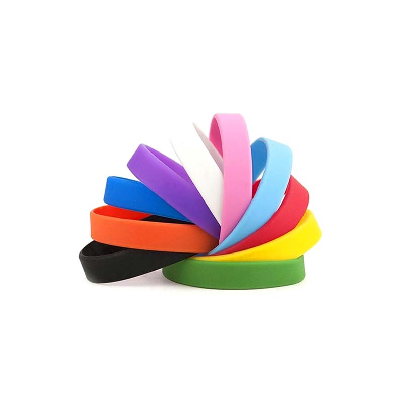 Single colour blank plain silicone wristbands (10 colours)